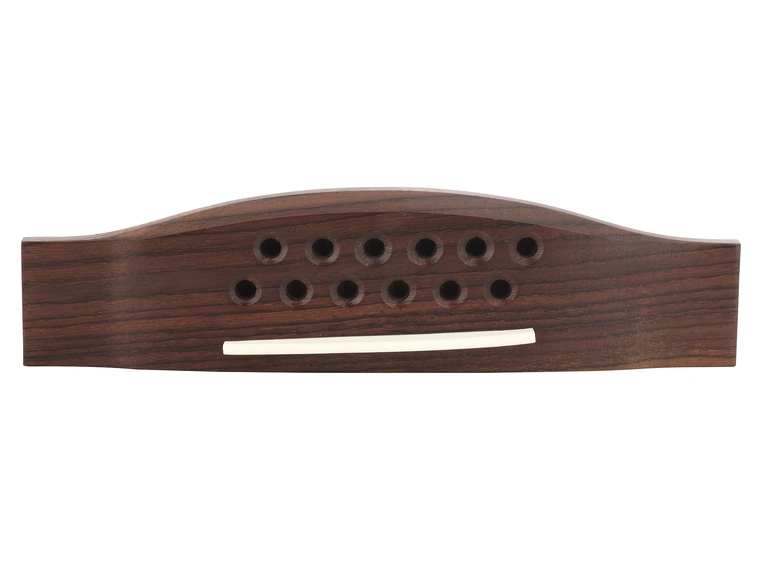 Grover B 3378 - Pin Style Guitar Bridge w/Plastic Saddle, 12-String - Rosewood 