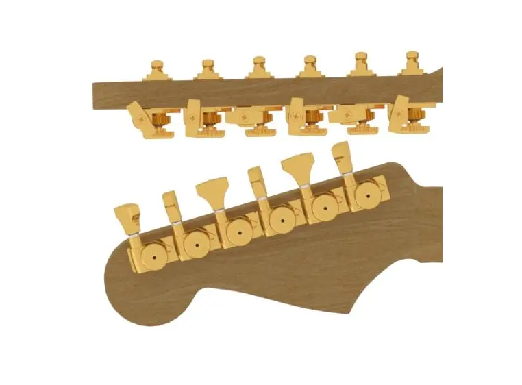 Hipshot Tuner Upgrade Kit 6-in-Line, staggered Posts - Gold 
