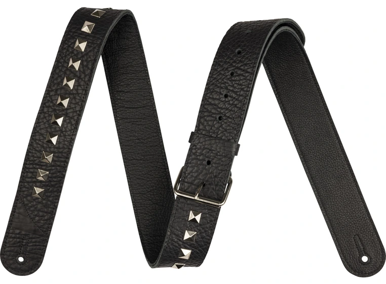 Jackson Metal Stud Leather Strap Black, 2.5" 