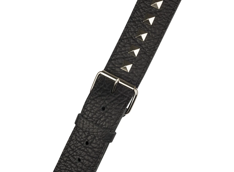 Jackson Metal Stud Leather Strap Black, 2.5" 