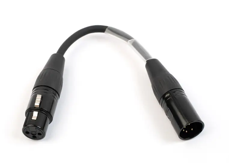 KAGU DMX-overgang 5pin han/3pin hun 20cm. Krymp for merking 