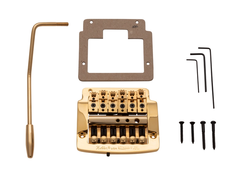 Kahler 7300 - Hybrid Flat Mount Guitar Tremolo - Gold 