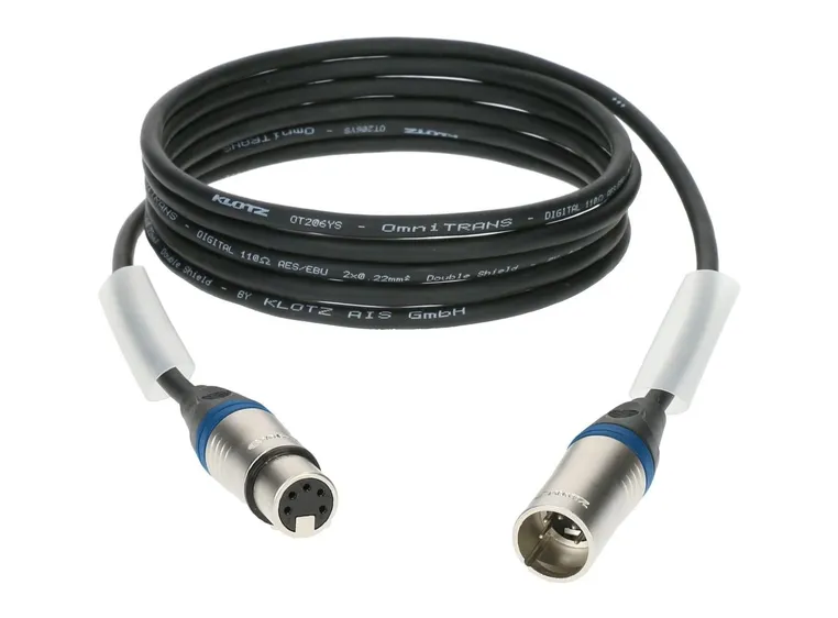 Klotz DMX 5 pin Neutrik XLR 3 pins Wired blå fargering 10m 