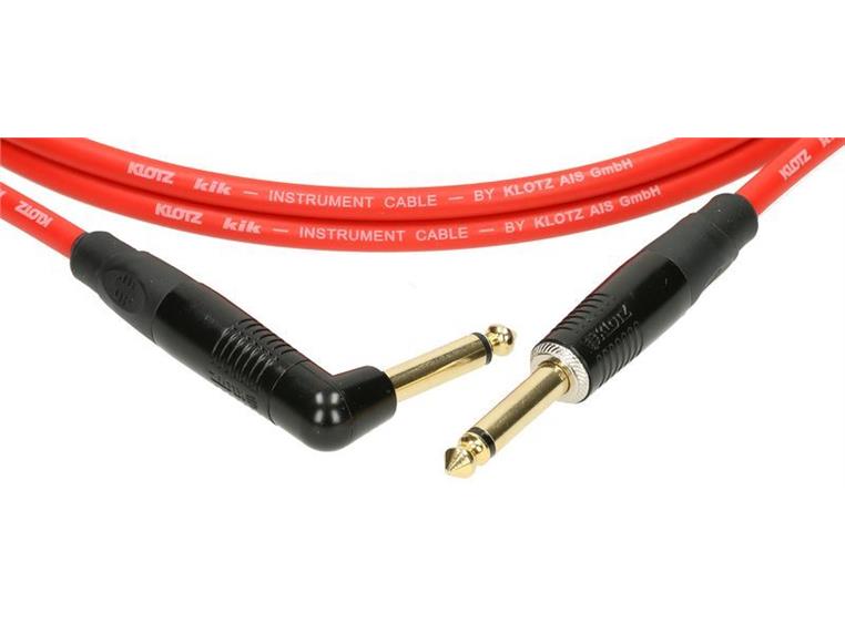 Klotz KIK Instr.Cable straight-angled metal jack red 9m