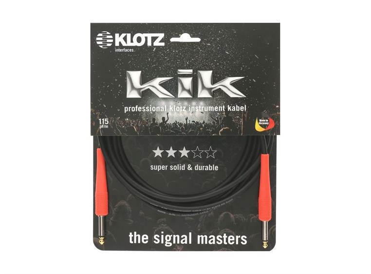 Klotz KIK Instr. Cable red sleeves Jack 2p - Jack 2p, 3m