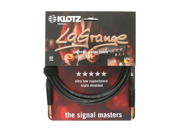Klotz LaGrange supreme guitar cable gold tip str.-angl. 4,5m