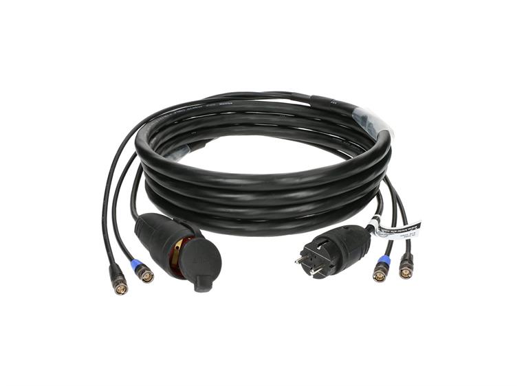 Klotz V-2PTU 2xHD-SDI power hybrid cable UHD BNC-schuko 15m