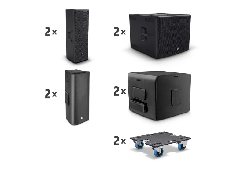 LD Systems STINGER G3 GALA SET A 2 x double 8" + 2 x 18" powered Sub. 