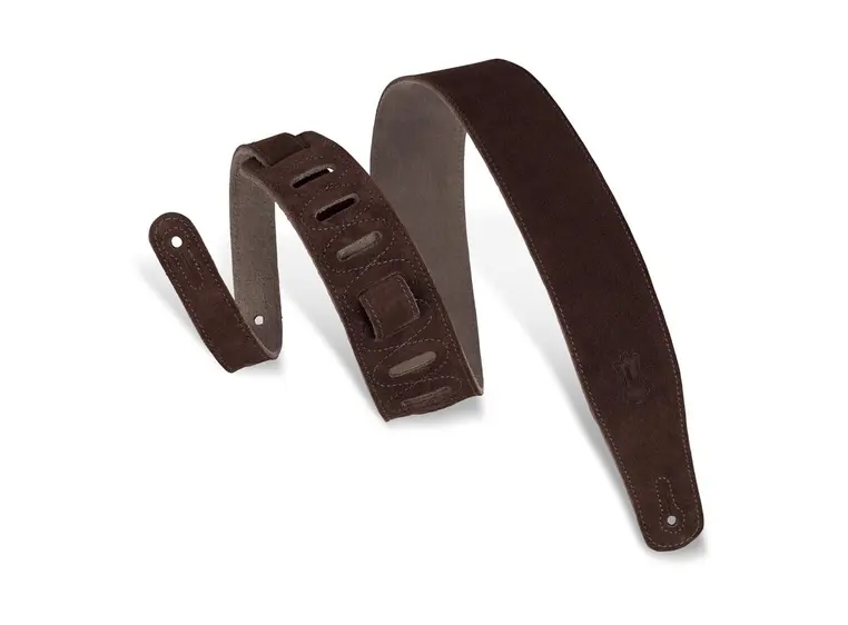Levy's 2.5" gitarreim i skinn, brun Semsket skinn, MS26-BRN 