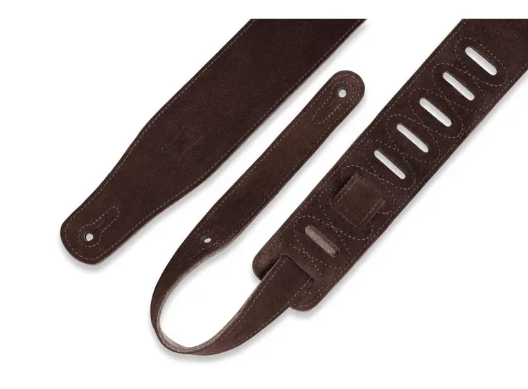 Levy's 2.5" gitarreim i skinn, brun Semsket skinn, MS26-BRN 