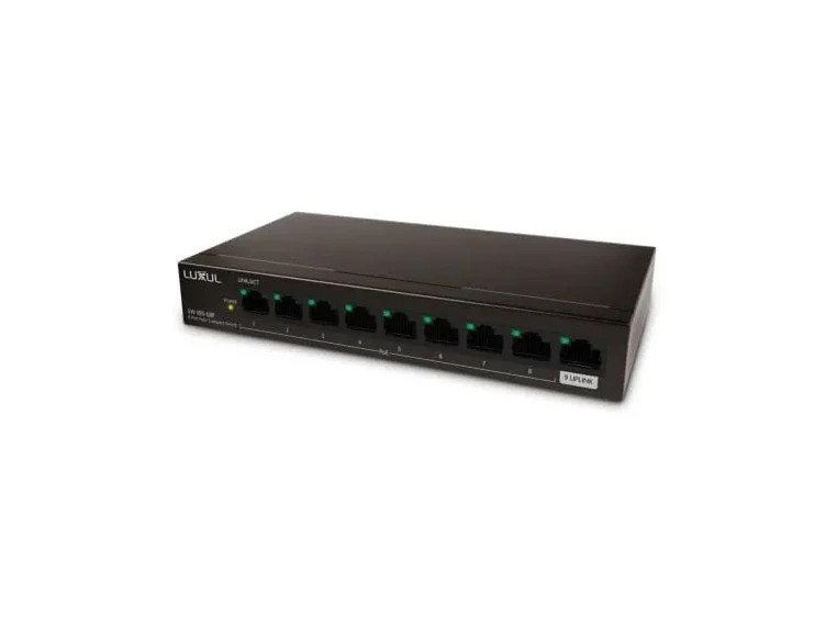 Luxul SW-100-08P Switch 8 Port Gigabit PoE+92W w/Uplink 