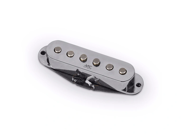 MEC Classic Alnico II Single Coil Guitar Pickup, Neck & Bridge - Chrome Cover 