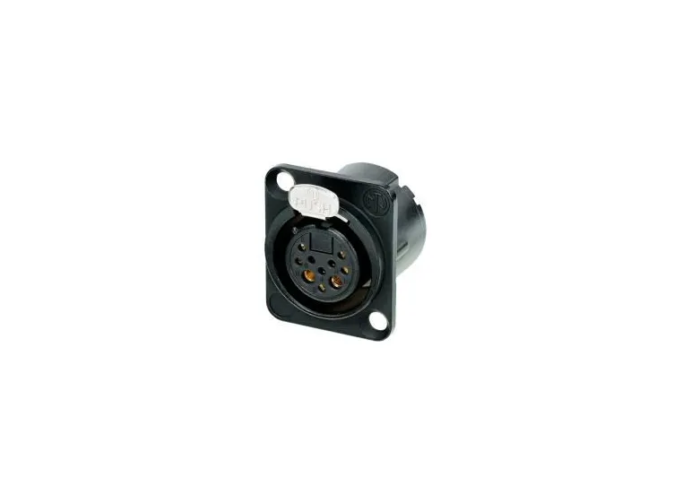 Neutrik NC10FD-LX-B XLR chassis 10P 8+2 strøm CAT5e hun sort 