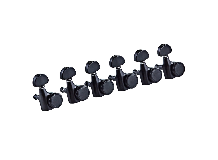 Ortega OTMLOCK6L-GB Mekanikk Elgitar Locking, 6 in-line, Black 