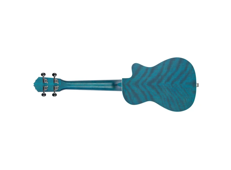 Ortega RUOCEAN-CE-L Concert ukulele med mik. Earth, See Thru Blue, Lefthand 