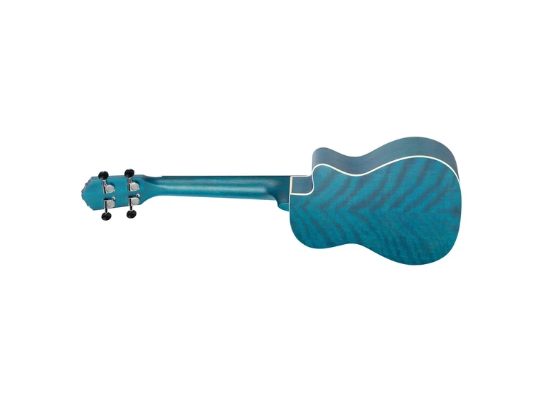 Ortega RUOCEAN-CE-L Concert ukulele med mik. Earth, See Thru Blue, Lefthand 