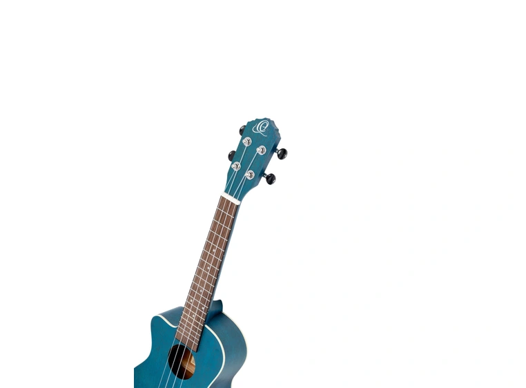 Ortega RUOCEAN-CE-L Concert ukulele med mik. Earth, See Thru Blue, Lefthand 