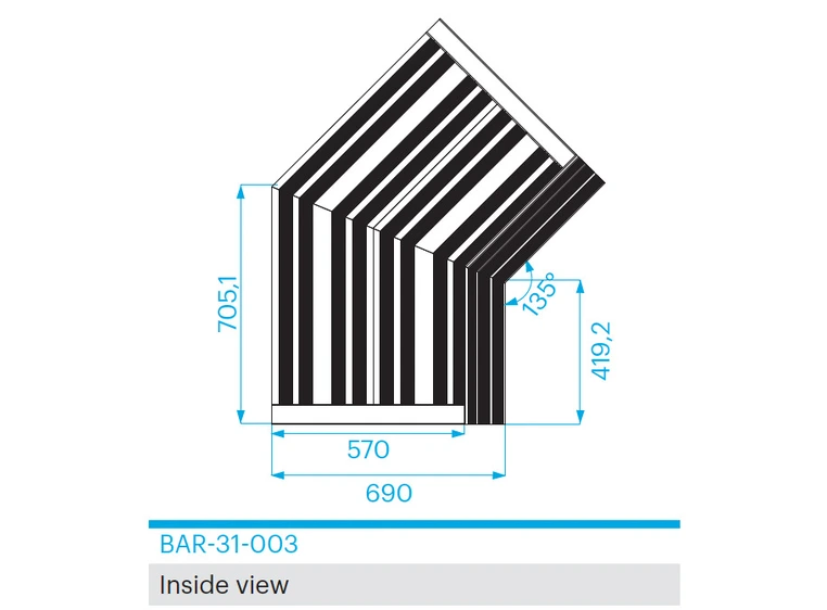 PROLYTE BAR-31 Barrikadehjørne 135°, Alu 