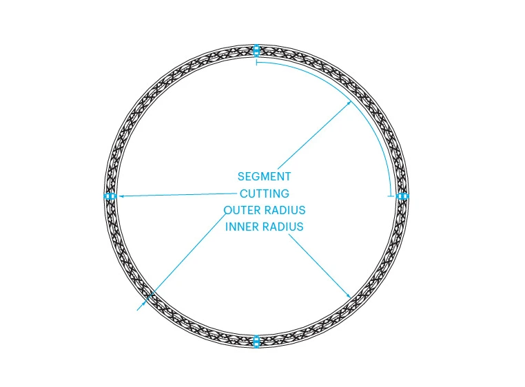 PROLYTE H40V-R350 Firkant sirkel Ø7M, 8 Segmenter, Alu, Ø48x3mm 