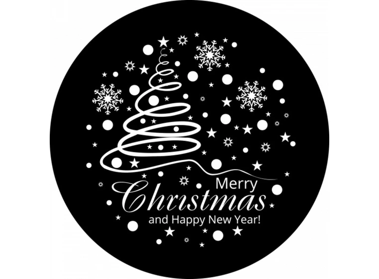 Prolights Gobo xmas Tree Greetings 1 F size, Black and white 