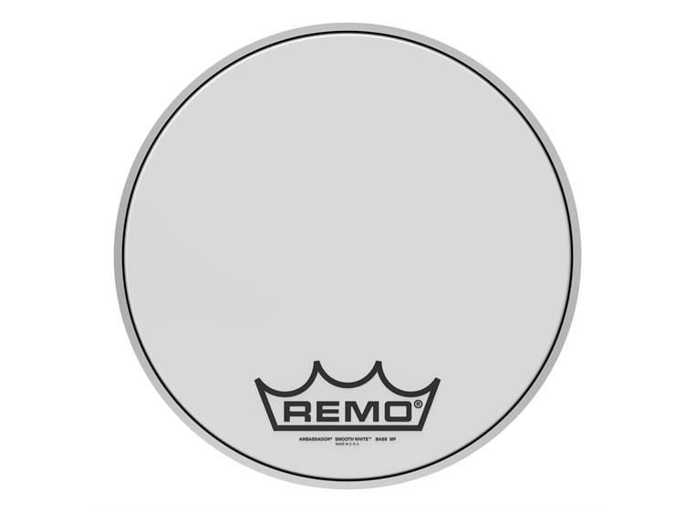 Remo BR-1214-MP- Ambassador Smooth White Crimplock Bass Drumhead, 14"