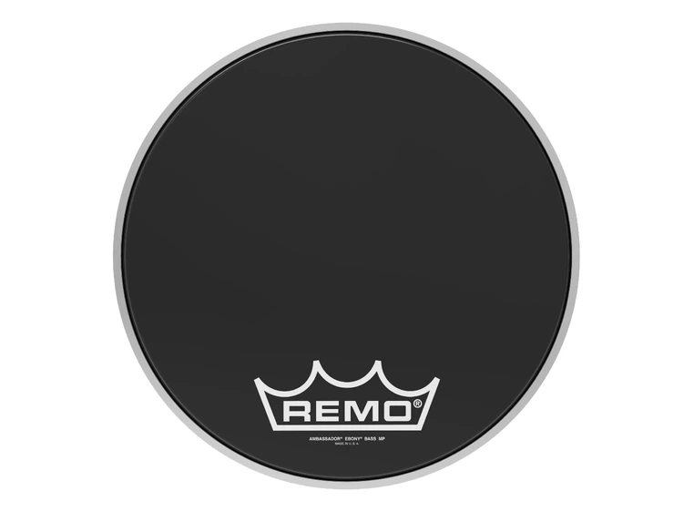 Remo ES-1014-MP- Ambassador Ebony Crimplock Bass Drumhead, 14" 