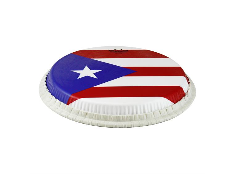 Remo M7-1250-S6-SD008 Tucked Skyndeep Congaskinn Puerto Rican Flag, 12.50"