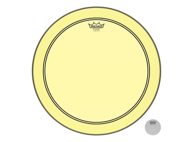 Remo P3-1318-CT-YE Powerstroke P3 Colortone Yellow Bass Drumhead, 18" 
