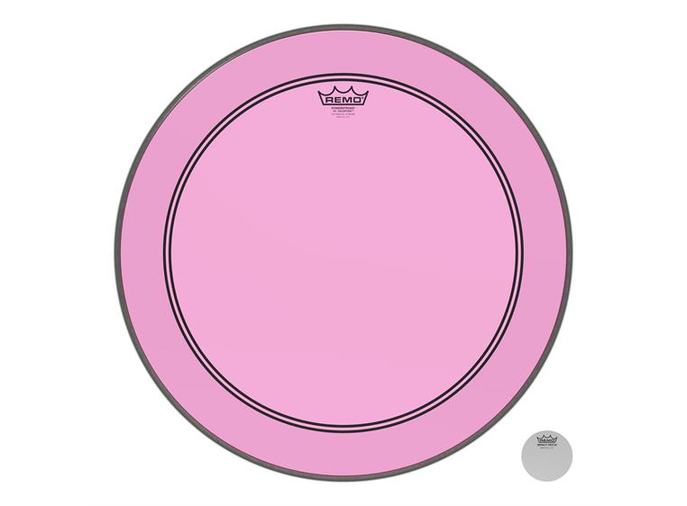 Remo P3-1322-CT-PK Powerstroke P3 Colortone Pink Bass Drumhead, 22"