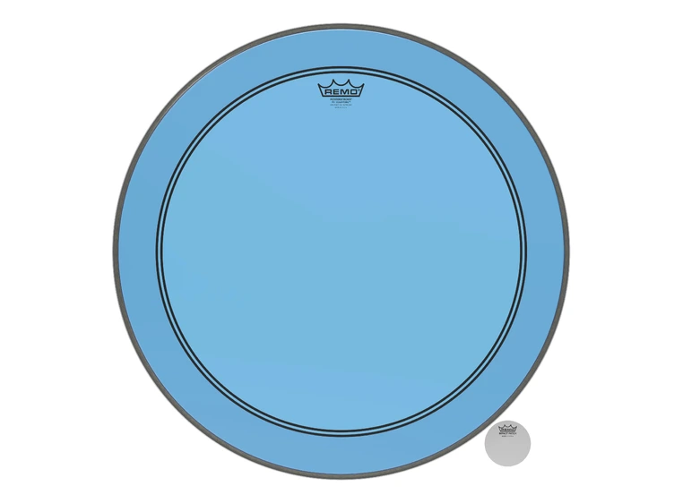 Remo P3-1324-CT-BU Powerstroke P3 Colortone Blue Bass Drumhead, 24" 