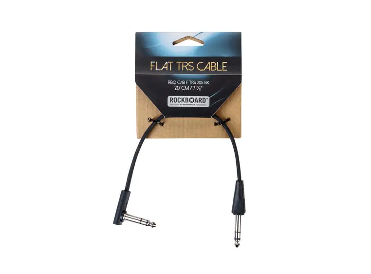 RockBoard Flat TRS Cable 20 cm 7 7/8", Straight/Str. BLK 