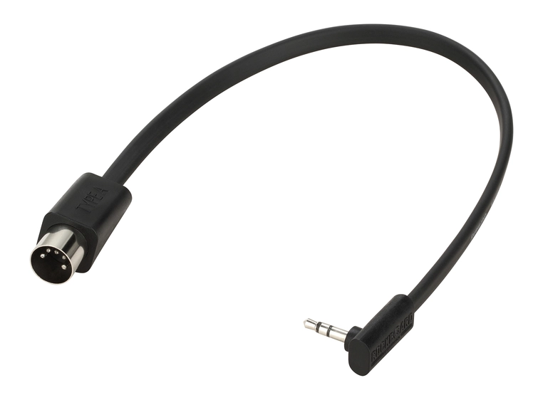 RockBoard Flat TRS to MIDI Cable, 30 cm TRS-MIDI Type A RBO CAB F TMA 30 BK 