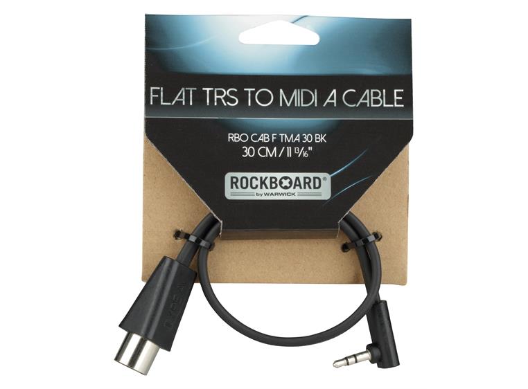RockBoard Flat TRS to MIDI Cable, 30 cm TRS-MIDI Type A RBO CAB F TMA 30 BK