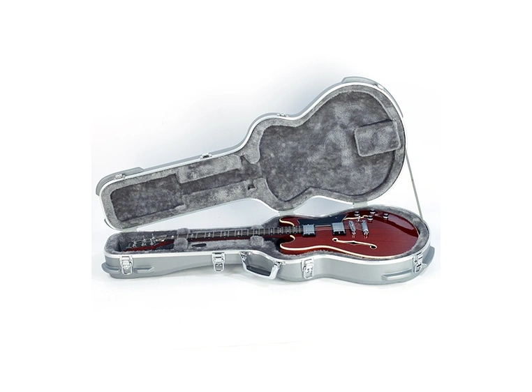 RockCase Electric Guitar ABS Case (Semi-Hollowbody), Curved - Silver 