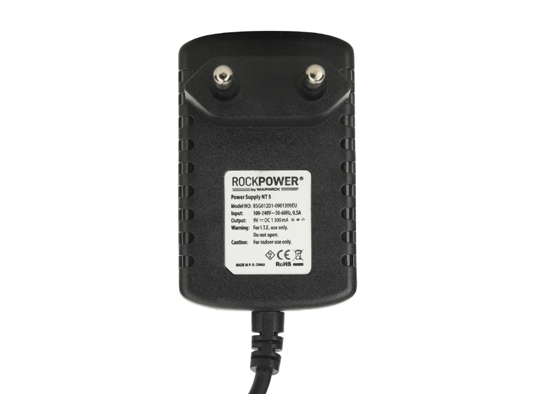 RockPower NT 5 - Power Supply Adapter 9V DC, 1.300 mA, (-) Center, Euro Plug 