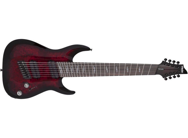 Schecter Omen Elite-8 Multiscale Black Cherry Burst 