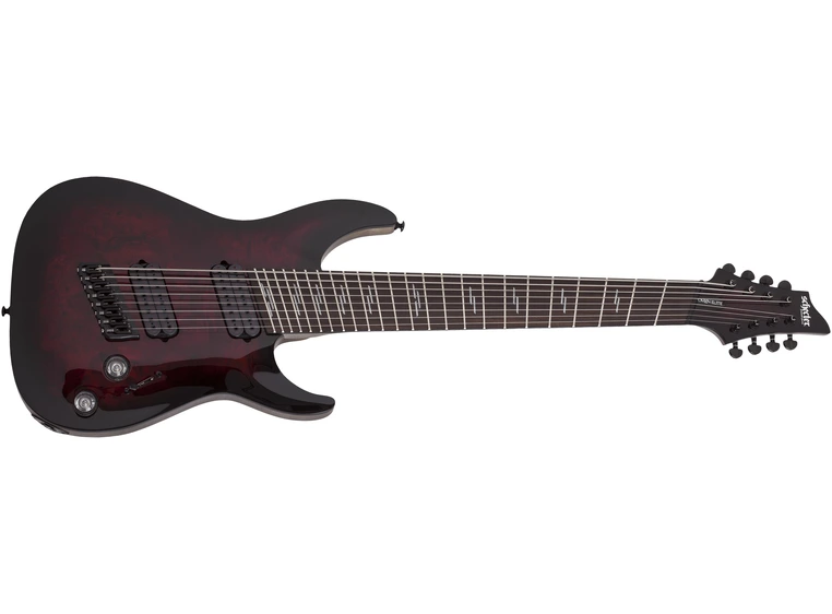 Schecter Omen Elite-8 Multiscale Black Cherry Burst 