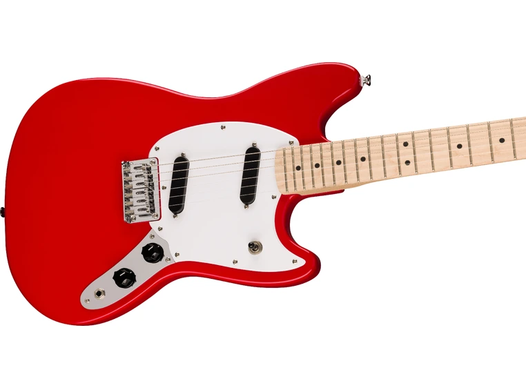 Squier Sonic Mustang, Maple White Pickguard, Torino Red 