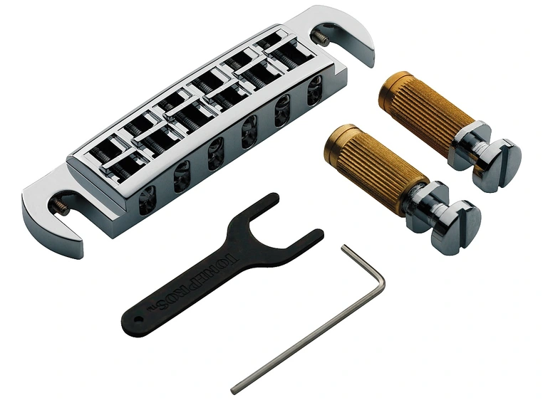 TonePros AVT2G C - Wraparound Bridge with SS1 Locking Studs - Chrome 