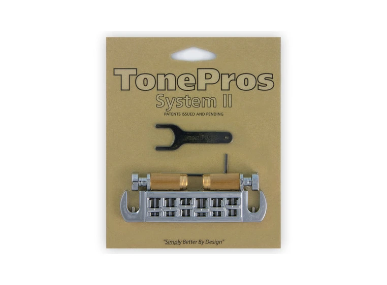 TonePros AVT2G C - Wraparound Bridge with SS1 Locking Studs - Chrome 