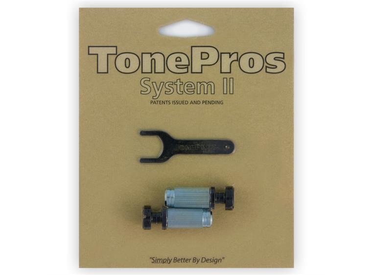 TonePros VS1 B - Standard Steel Locking Studs (Vintage Series) - Black