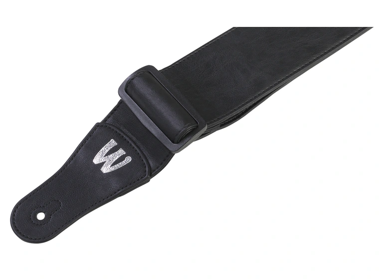 Warwick Synthetic Leather Bass Strap Black, Silver Embossing 