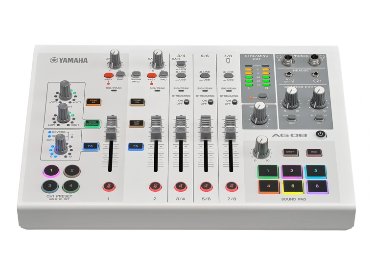 Yamaha AG08 Hvit Alt-i-ett streamingmikser 