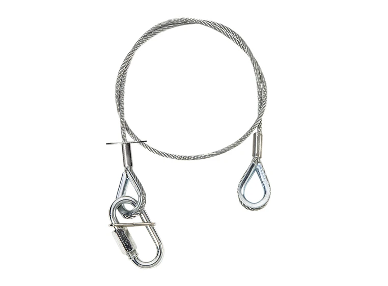 Adam Hall Accessories S 37060 P Safety Rope 3mm, 0.6m, Cable Eyes,Silver 