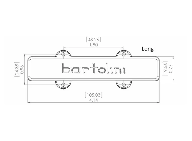 Bartolini 57CBJD-L1 Jazz Bass Pickup Dual In-Line Coil, 5-String, Bridge 