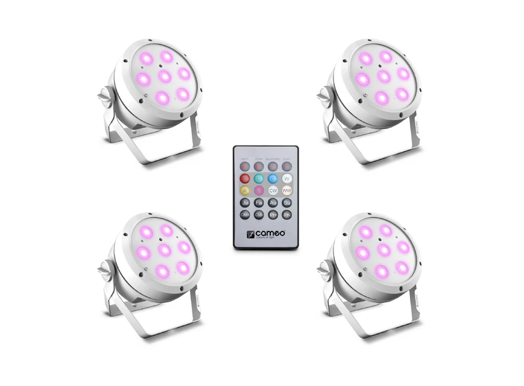 Cameo ROOT® PAR 4 WH SET 1 4x CLROOTPAR4WH Incl. IR Remote Control 