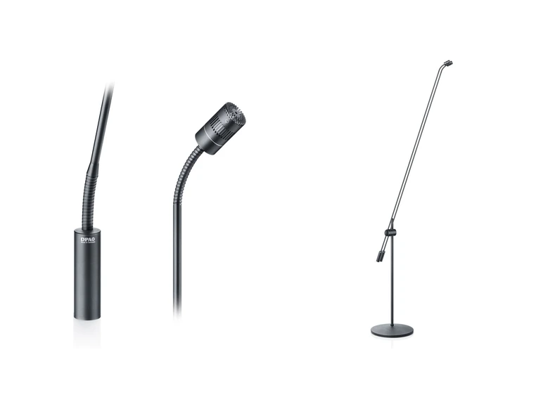DPA 4018 Supercardioid Mic, Black, XLR 122cm Boom, Floor Stand, Twin 