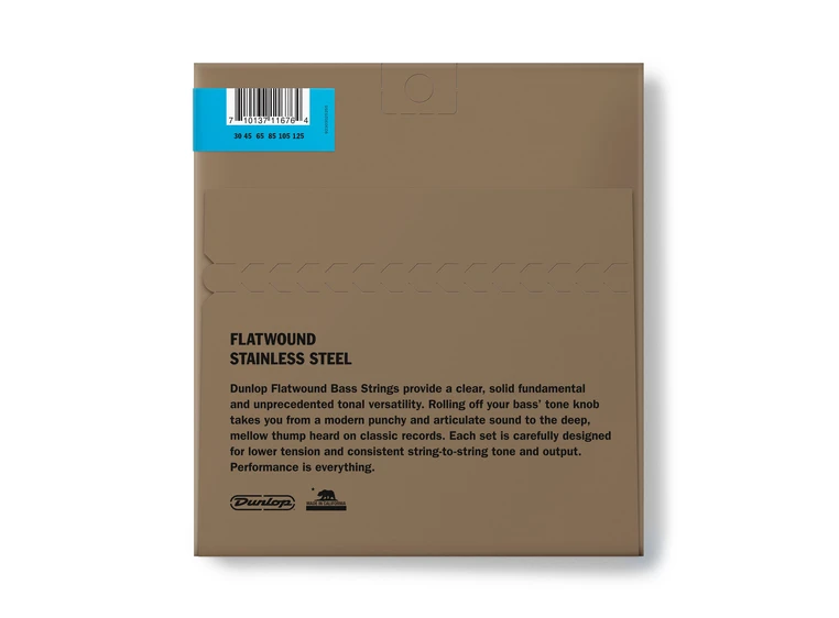 Dunlop DBFS30125 Flatwound Longscale (030-125) 6-strenger 