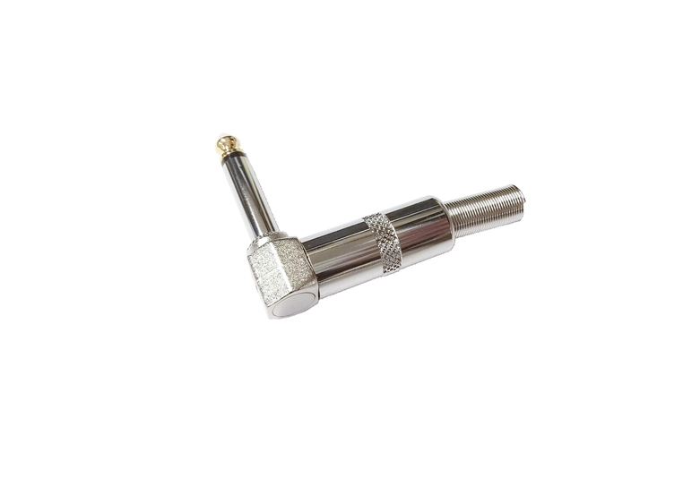 EA jack plugg vinklet Mono, sølv finish 