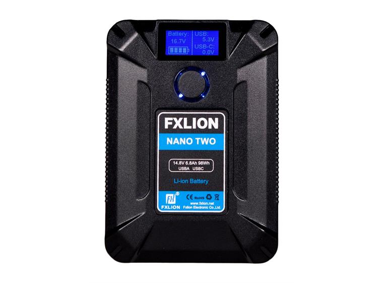 FXLION V-lock Nano Two batteri 14.8V, 98Wh. D-tap, USB-A, USB-C inn/ut